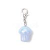 UV Plating Acrylic Mushroom Pendant Decorations HJEW-JM03393-4