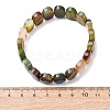 Dyed & Heated Natural Banded Agate Faceted Beaded Stretch Bracelets for Women BJEW-K251-07B-5