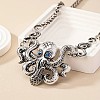 Bohemian Octopus Alloy Indicolite Rhinestone Pendant Necklaces LS-FS-WG0239D-02-2