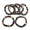Natural Alashan Agate Round Beads Stretch Bracelets for Women BJEW-Z158-03M-03-4