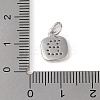 Rack Plating Brass Micro Pave CLear Cubic Zirconia Charms KK-E110-14P-B-3