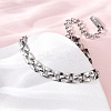 304 Stainless Steel Panther Chain Bracelets for Women BJEW-R027-07P-3