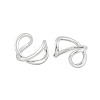 Rack Plating Brass Cuff Earrings for Women EJEW-P278-01P-2