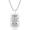 201 Stainless Steel To My Husband Dog Tag Pendant Ball Chain Necklaces FS-WG527E6-33-1