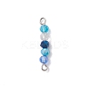 4Pcs 4 Colors Faceted Round Glass Beaded Connector Charms PALLOY-JF02631-3