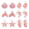 24Pcs 6 Styles Resin Pendants RESI-TA0003-27-2