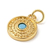 Rack Plating Brass Deep Sky Blue Micro Pave Deep Sky Blue Cubic Zirconia Pendants KK-A200-15G-2