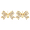 Brass Clear Cubic Zirconia Stud Earring Findings KK-A238-02A-G-1