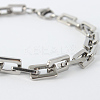 Tarnish Resistant Rectangle 201 Stainless Steel Chain Bracelets LS-BJEW-N240-06P-2