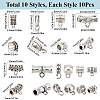 100Pcs 10 Styles Tibetan Style Alloy Hangers Links TIBE-SC0002-18-2