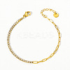 304 Stainless Steel Micro Pave Cubic Zirconia Link Bracelets FS-WGD7E2A-03-1
