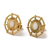 Ion Plating(IP) 304 Stainless Steel Sun Stud Earrings EJEW-C114-12B-G-2
