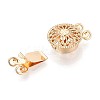 Rack Plating Flower Brass Box Clasps KK-QA183-99G-2