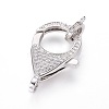 Brass Micro Pave Cubic Zirconia Lobster Claw Clasps ZIRC-F109-07P-1