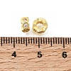 Hexagon Brass Micro Pave Clear Cubic Zirconia European Beads KK-Z156-01G-03-2