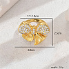Exaggerated European and American Bowknot Brass Micro Pave Clear Cubic Zirconia Finger Rings for Women QU2931-2-1