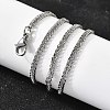 3MM 304 Stainless Steel Wheat Chain Necklaces for Men STAS-V011-03D-P-3
