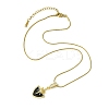 304 Stainless Steel & Rhinestone & Enamel Pendant Necklaces for Women NJEW-G157-03G-5
