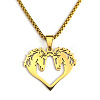 Hip-hop Style 201 Stainless Steel Laser Cut Double Horse Heart Pendant Necklaces FS-WGDE3BC-02-5