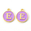 Golden Plated Alloy Enamel Charms X-ENAM-S118-10E-1