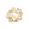 Brass Micro Pave Cubic Zirconia Pendants KK-K371-41A-G-2
