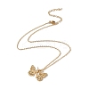 Initial Letter with Butterfly Pendant Necklace LS-NJEW-C026-01G-N-2