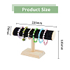 Velvet T-Bar Bracelet Display Stands  with Wooden Base BDIS-WH0010-03A-2