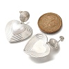 Rack Plating Heart Brass Dangle Stud Earrings EJEW-H143-16P-5