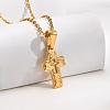 Stainless Steel Cross Pendant Cable Chain Necklaces for Women PW-WG067D3-01-2