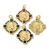 Brass Pave Cubic Zirconia Pendants KK-A271-06G-1