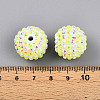 Stripe Pattern Resin AB Rhinestone Round Beads RESI-S313-18x20-13-3