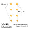 304 Stainless Steel Heart Dangle Stud Earrings for Women HI7031-2-1