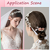 Polyester with Plastic Pearl and Acrylic Flower Hairband for Bride Wedding Bridal Veil Hair Accessories Hair Vine OHAR-WH20010-04S-4
