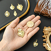6Pcs 6 Styles Brass Micro Pave Cubic Zirconia Pendants KK-SC0006-91-4