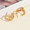 Square with Round Stainless Steel Stud Earrings CE7913-5