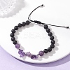 Natural Amethyst & Lava Rock Beads Braided Bead Bracelets for Women BJEW-JB12924-01-2