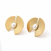 Fan Ion Plating(IP) 304 Stainless Steel Stud Earrings EJEW-C017-08G-2