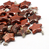 Star Natural Red Rainbow Jasper Pendants G-Q367-27-1