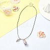 Glass Bottle & Alloy Shell Pendant Necklace NJEW-FZ00016-4