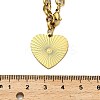 304 Stainless Steel Heart Pendant Rolo Chain Necklaces for Women NJEW-Q028-06G-3