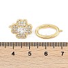 Brass Micro Pave Clear Cubic Zirconia Fold Over Clasps KK-U043-20G-3
