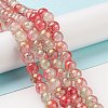 Baking Paint Crackle Glass Bead Strands X1-DGLA-R053-03D-4