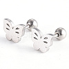 Tarnish Resistant 201 Stainless Steel Barbell Cartilage Earrings EJEW-R147-18-1