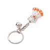 Glass Seed & Plastic Pearl & Alloy Keychain KEYC-MZ00025-6