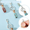 7 Chakra Natural Red Aventurine & Red Jasper & Green Aventurine & Tiger Eye & Synthetic Turquoise & Amethyst & Lapis Lazuli Chips inside Glass Wishing Bottle Pendant Decorations HJEW-FH00148-4