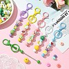 6Pcs 6 Colors Spray Painted Alloy Bar Beadable Keychain for Jewelry Making DIY Crafts KEYC-CJ0001-09-5