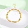 Brass Cuban Link Chain Bracelets for Women BJEW-C140-10G-2