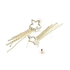 Clear Cubic Zirconia & Crystal Rhinestone Long Dangle Stud Earrings LS-EJEW-C037-06A-LG-3
