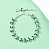 Platinum Tone Brass Micro Pave Cubic Zirconia Tennis Bracelets BJEW-B160-09P-2