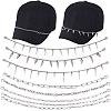8Pcs 8 Styles Punk Style 304 Stainless Steel Rolo Chains & Alloy Cap Chain HJEW-SC0002-43-1